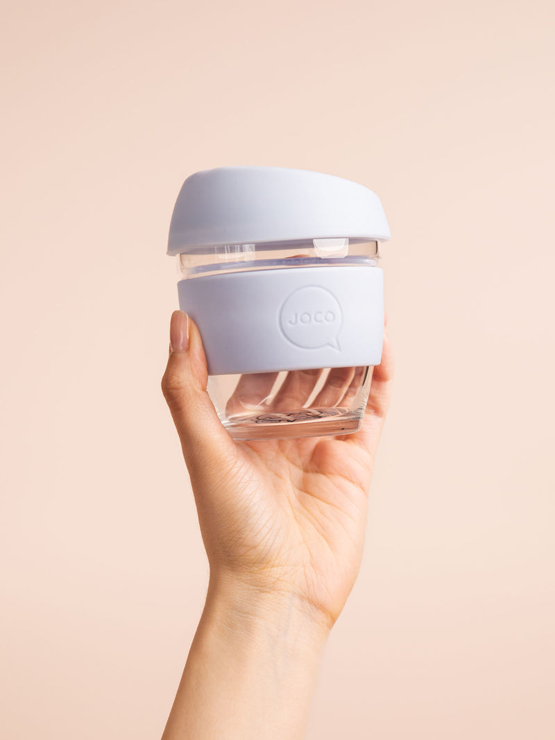 JOCO Reusable Glass Cup - Vintage Blue